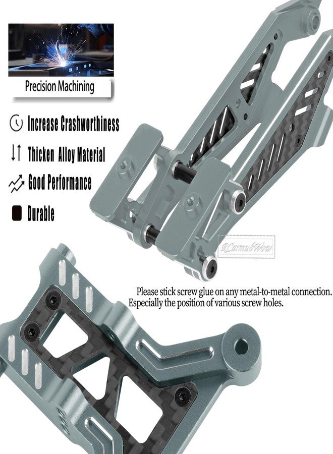RcarmubWow RC Aluminium Wing Mount & Wheelie Bar Set Upgrades Part for 1/8 Typhon 6S BLX,Kraton 6S BLX,Outcast 6S BLX,Notorious 6S BLX,Talion 6S BLX,Replace #AR320347#AR320366,Titanium - Image 4